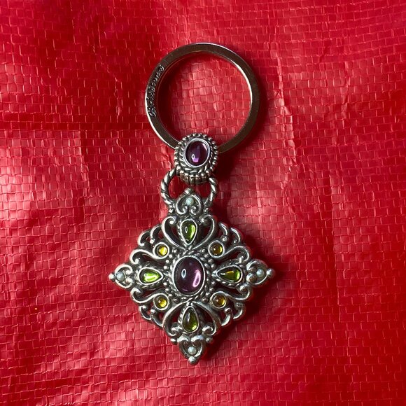 Vintage Brighton Amethyst Silver Toned Keychain Key Ring Collectible Jewelry - Picture 8 of 8